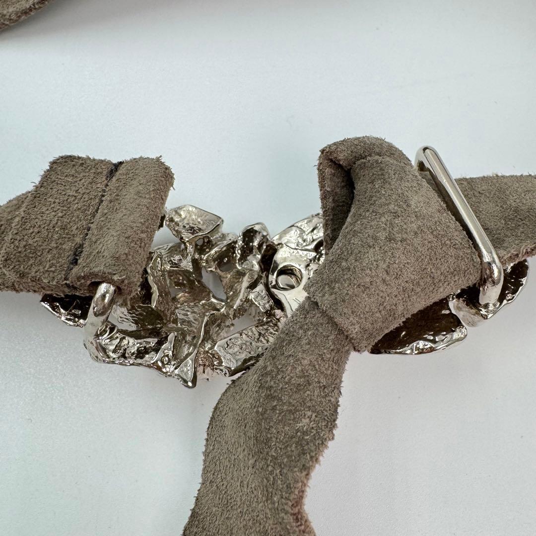 【希少】yves saint laurent ベルト　スエード　シルバー