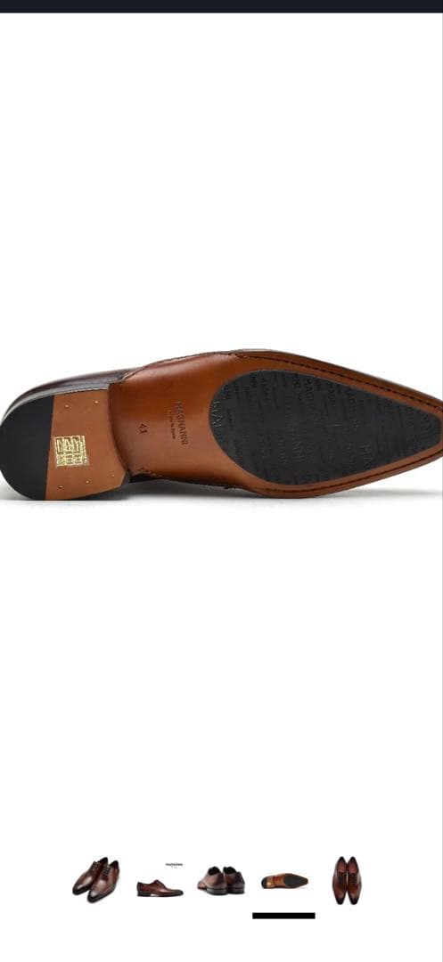 マグナーニレザー ドレスシューズ コニャック サイズ39スペイン製美品