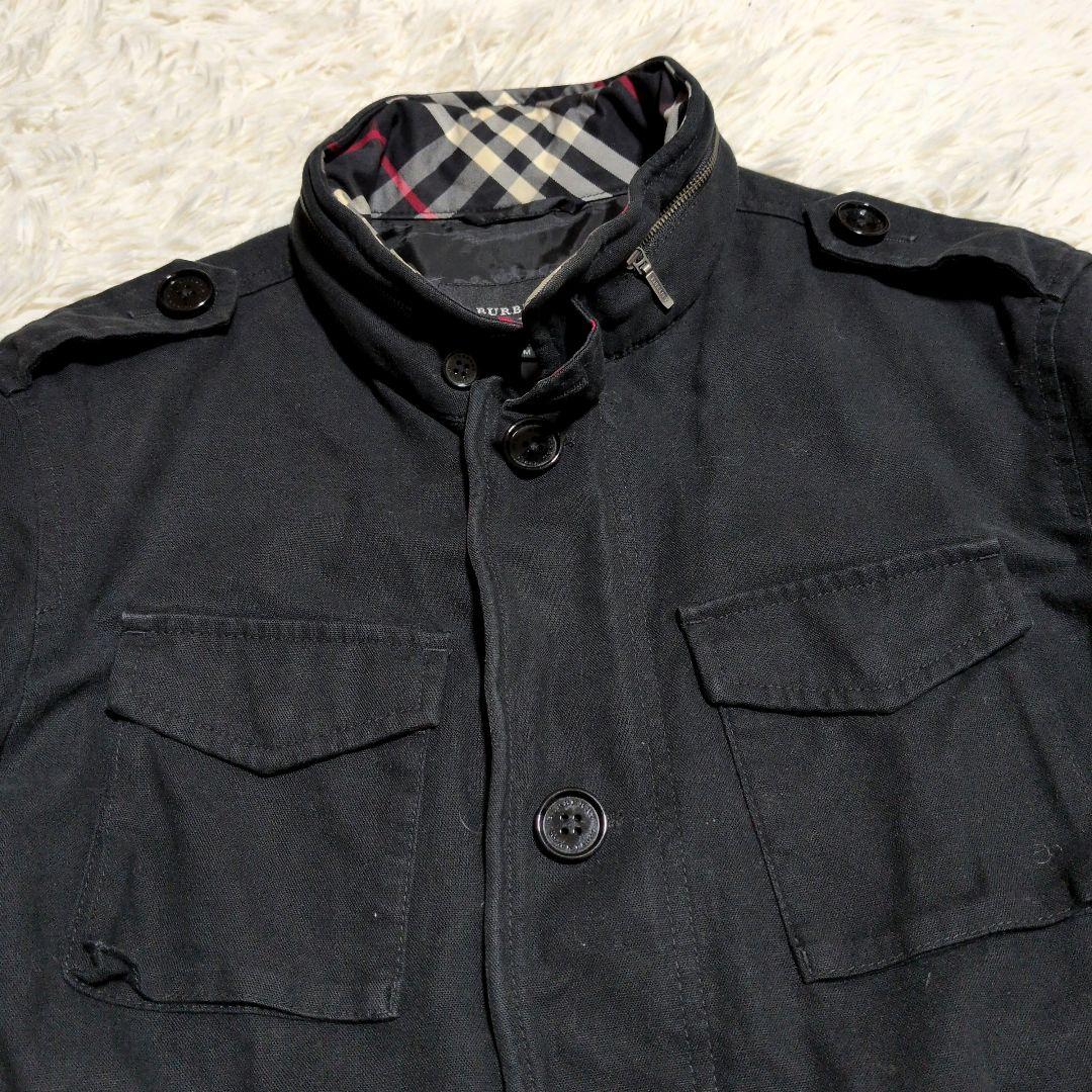 希少 バーバリーブラックレーベル 黒　M ミリタリー ジャケット 　アウター