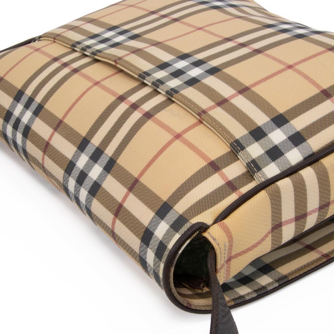 本物 バーバリー ショルダーバッグ メンズ レディース 茶色 斜め掛け チェック
