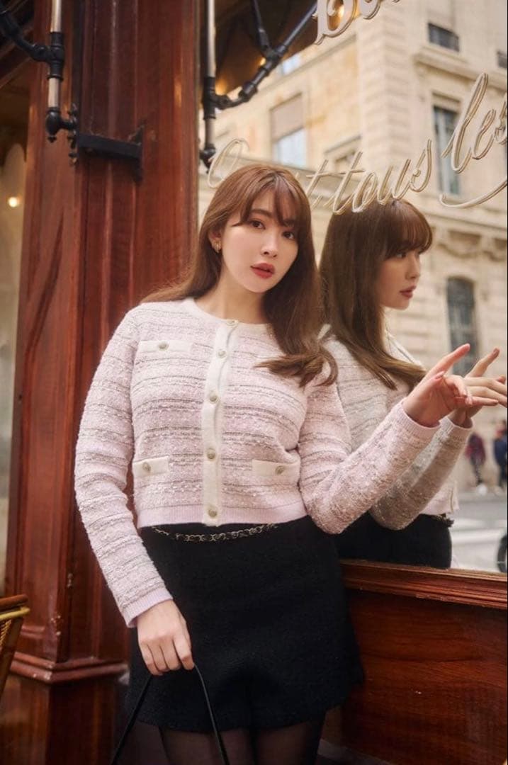 トップス Herlipto Bristol Tweed Knit Cardigan S