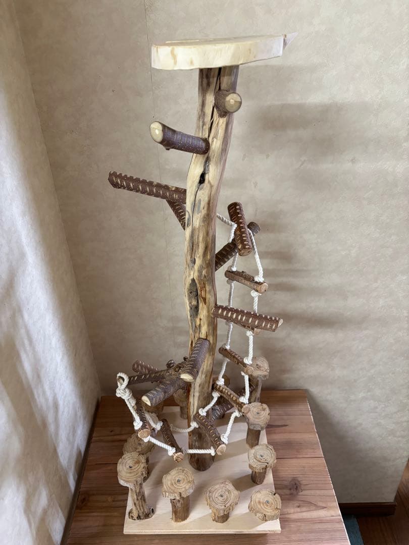 鳥インコ止まり木 流木バードアスレチックタワー型 大サイズバードジムバードトイ