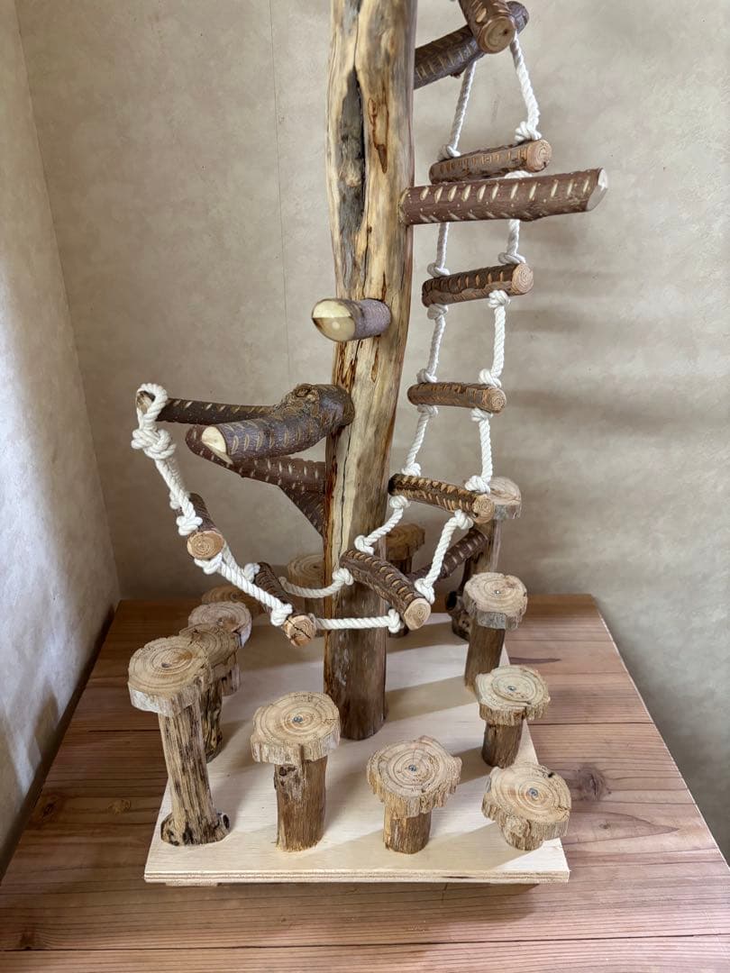 鳥インコ止まり木 流木バードアスレチックタワー型 大サイズバードジムバードトイ