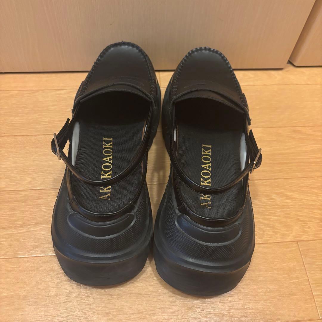 ユ*ン様 最安値！AKIKOAOKI ブラック ローファー 厚底