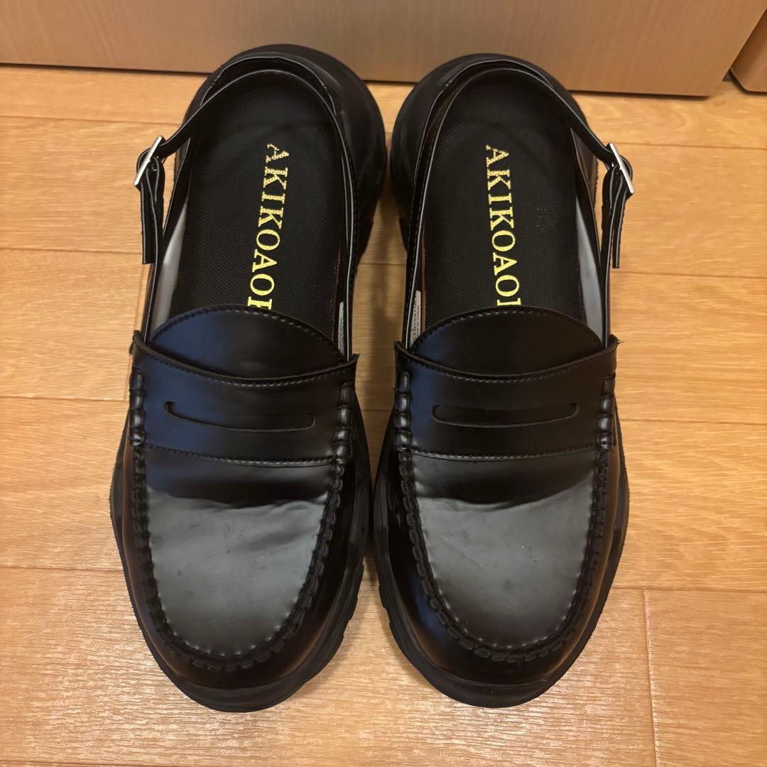 ユ*ン様 最安値！AKIKOAOKI ブラック ローファー 厚底