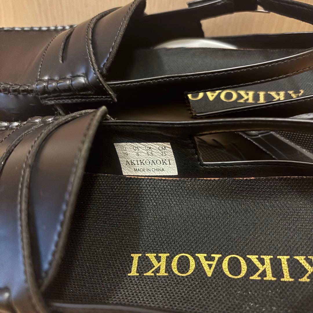 ユ*ン様 最安値！AKIKOAOKI ブラック ローファー 厚底