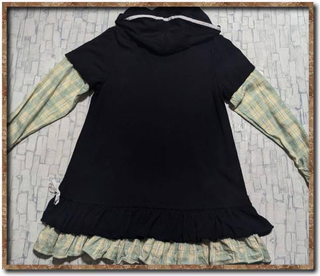 R*O様 プトマヨ　重ね着風カットチュニックワンピース　黒