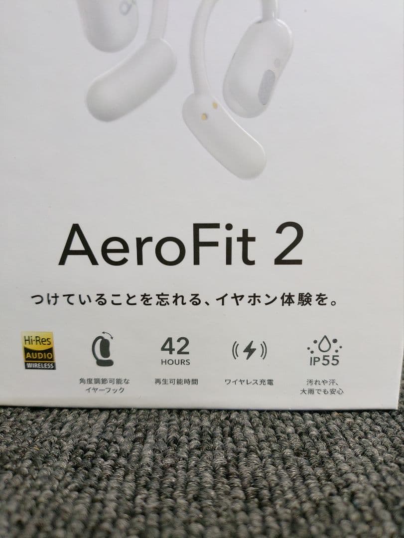 50☆ 新品 オープンイヤー型 イヤホン エアロフィット2 ホワイト＆ブルー