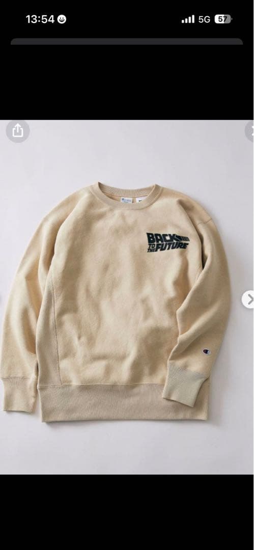 チャンピオン×バックトゥザフューチャー コラボリバースウィーブスウェットM