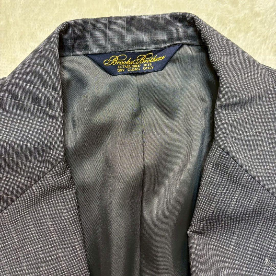 【極美品】ブルックスブラザーズ テーラードジャケット　ストライプ グレー A5