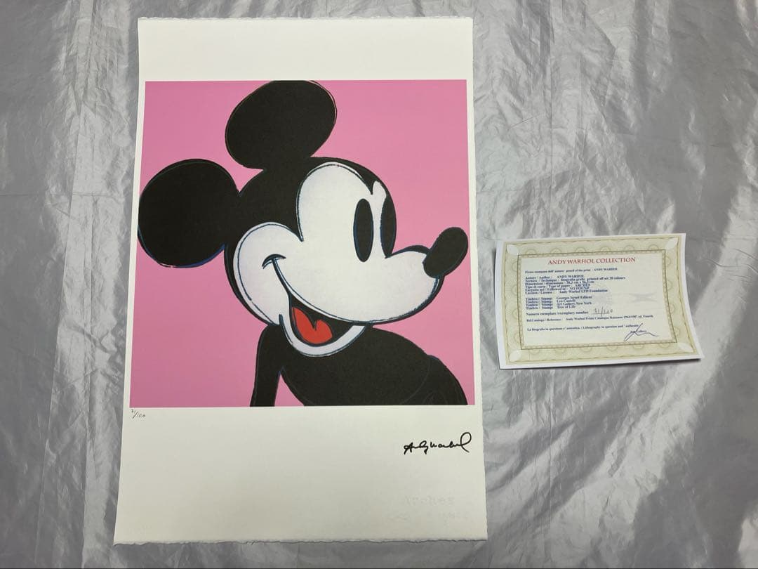 メ*4様 限定版リトグラフ71/100 アンディ・ウォーホル ミッキーマウス 【