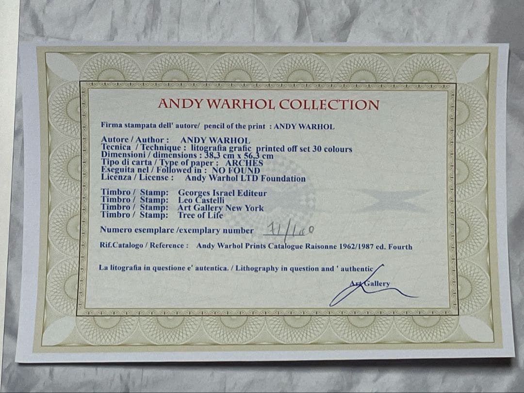 メ*4様 限定版リトグラフ71/100 アンディ・ウォーホル ミッキーマウス 【