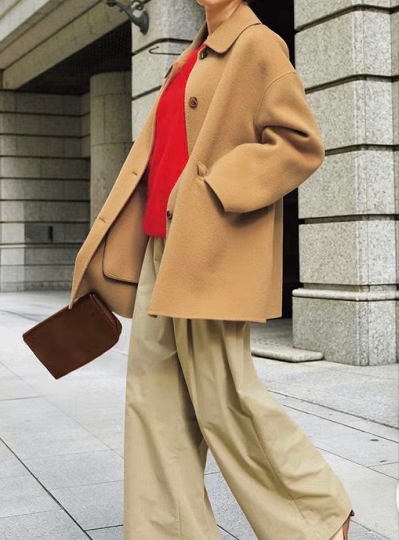 DoCLASSE ピュアウールリバー・ミドルステンコート ベージュ/ 13号