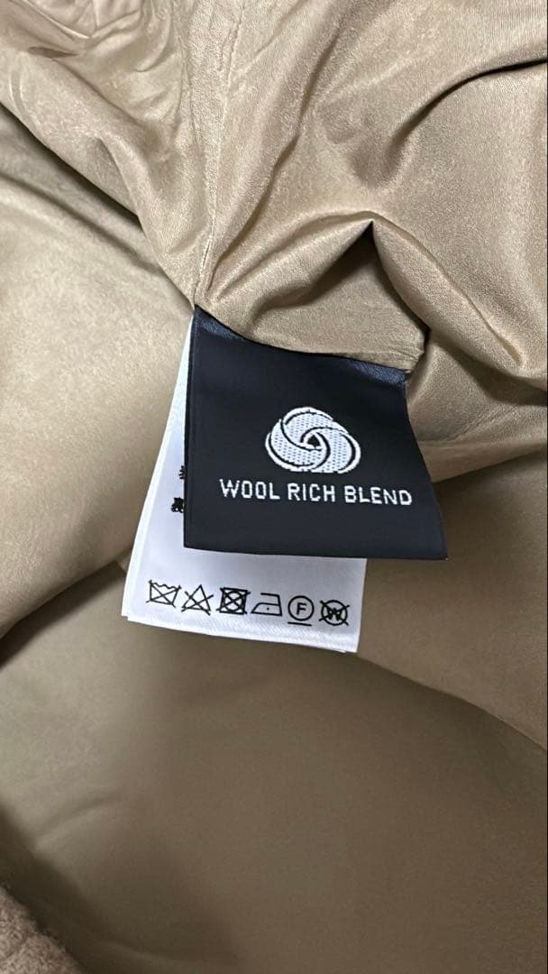 アニュアンス　ウールダブルクロスミニスカート　キャメル　ウールスカート