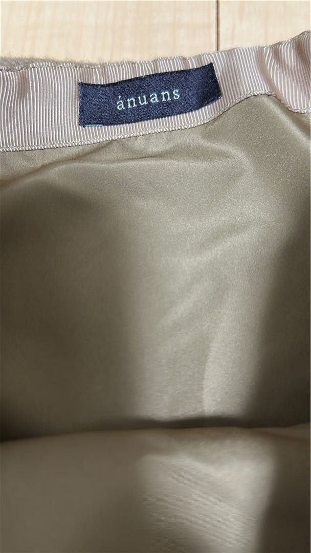 アニュアンス　ウールダブルクロスミニスカート　キャメル　ウールスカート