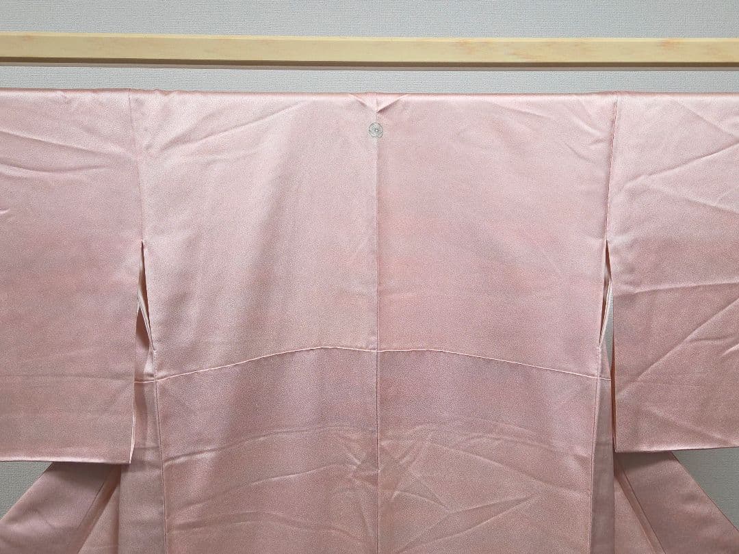 A◆着物くつろぎ 作家物 本郷大田子 虹染め ピンク 袷 正絹 色無地 着物