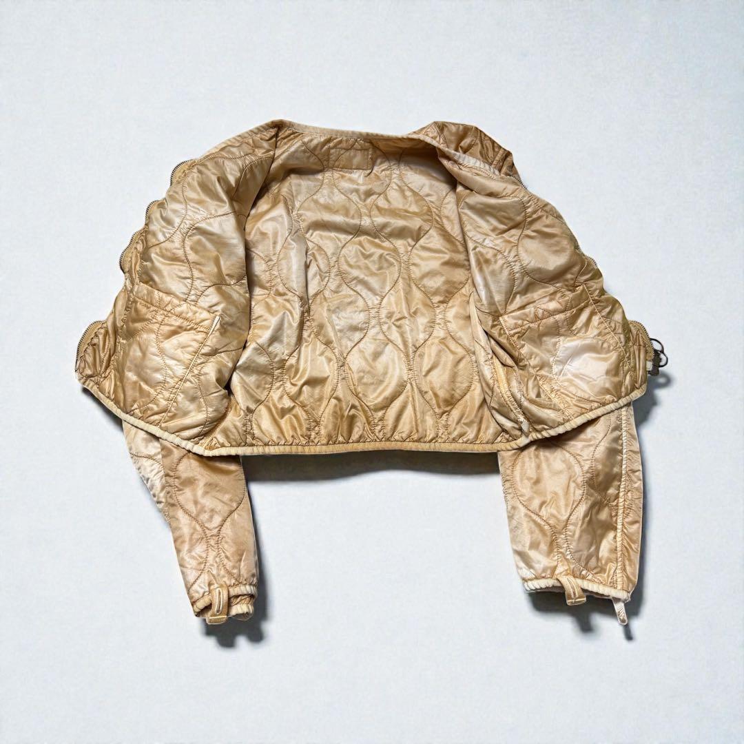 KAPITAL - ナイロンキルティング ムラ染め ライニングクロップドボレロ