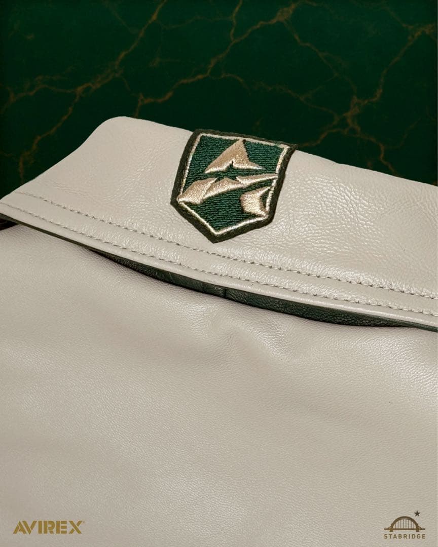 AVIREX STABRIDGE VARSITY JACKET XL グリーン