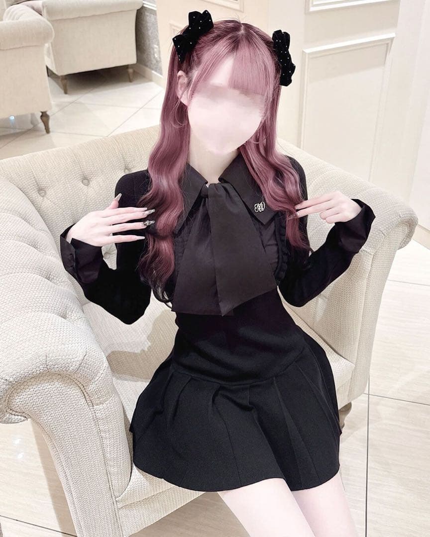 ハニーミュウ ミシェルマカロン ワンピース リボンブラウスドッキングワンピース