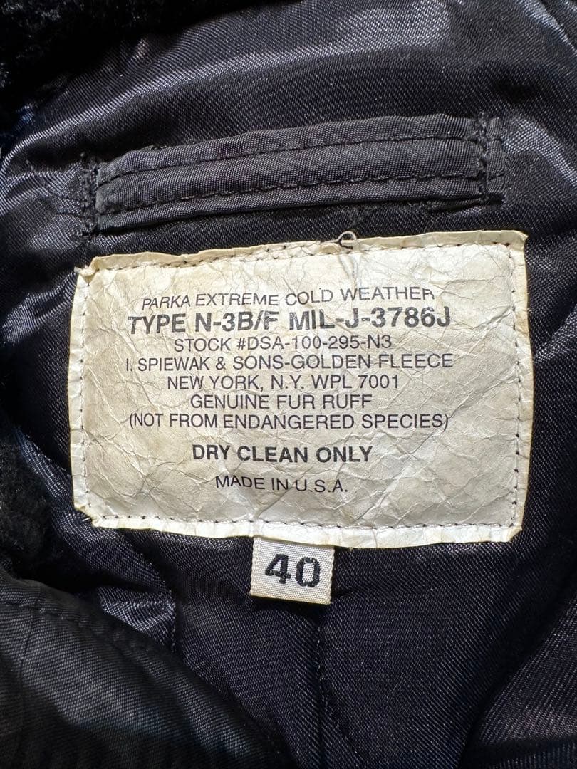L極美品 SHIPS別注 SPIEWAK N-3Bモッズコート黒 USA製 40