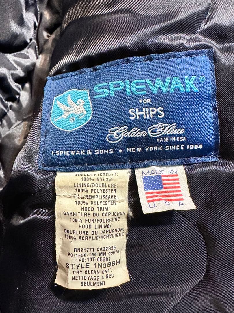 L極美品 SHIPS別注 SPIEWAK N-3Bモッズコート黒 USA製 40