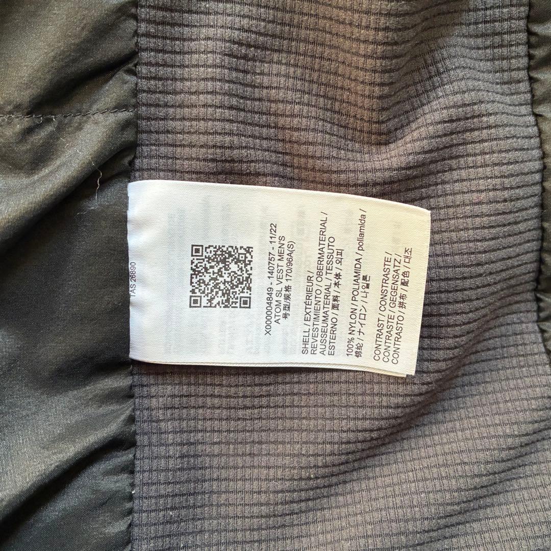 【ARC’TERYX】 Atom SL Vest ブラック サイズS