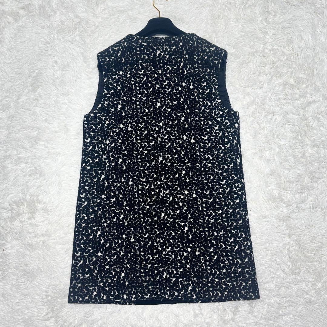 極上美品 Leilian レリアン 織柄ロングベスト 定価7.1