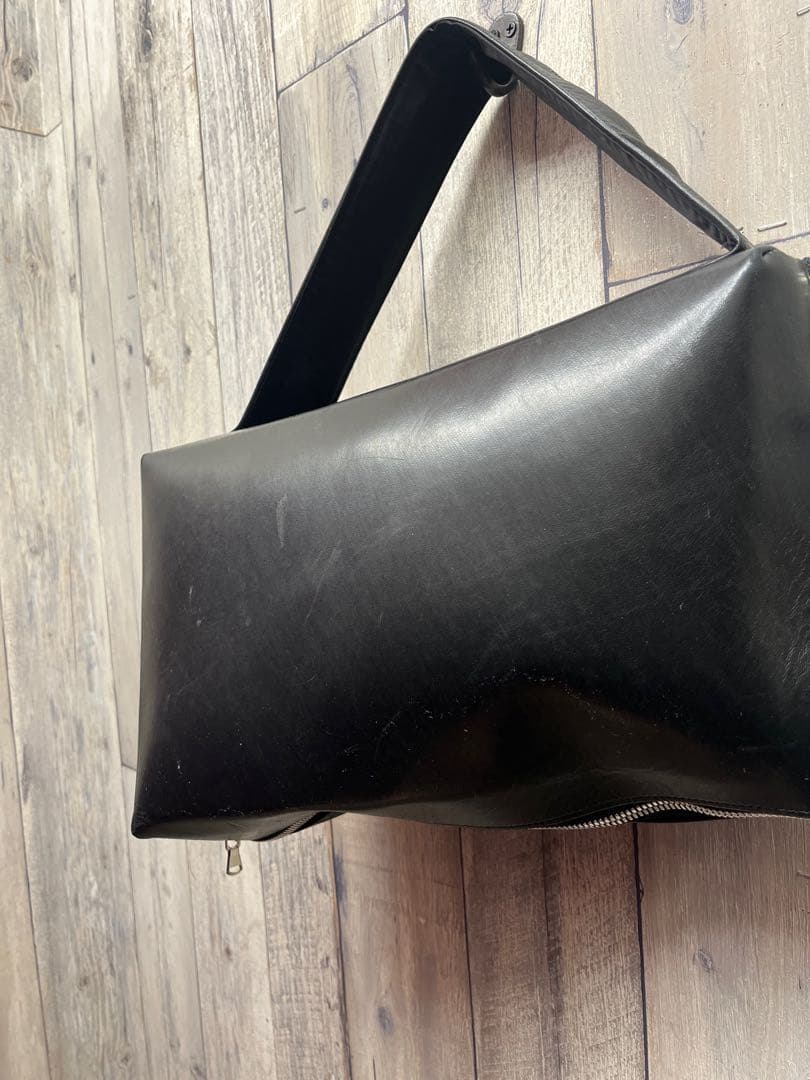 bajra バジュラ　ブラックレザー　ドラムバッグ