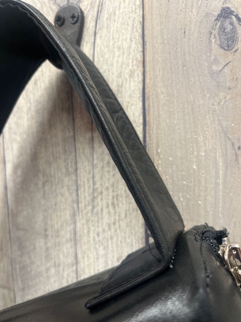 bajra バジュラ　ブラックレザー　ドラムバッグ