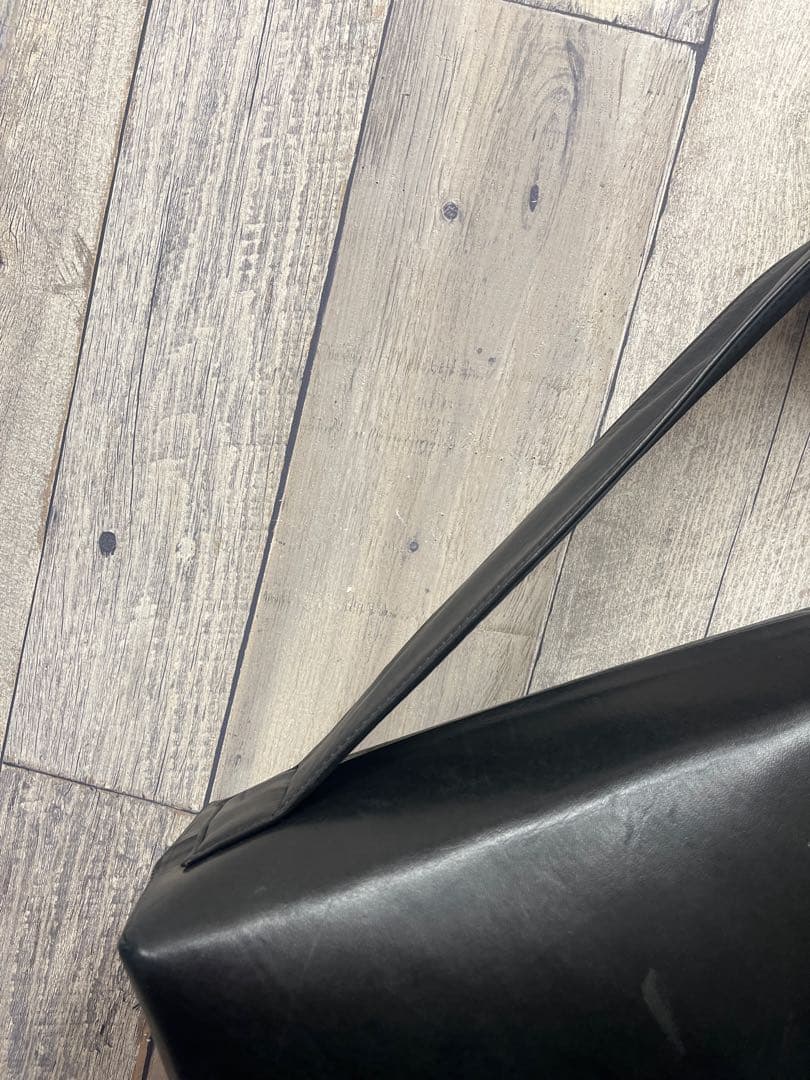 bajra バジュラ　ブラックレザー　ドラムバッグ