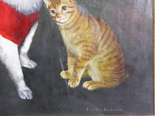 Ichikawa（市川）　直筆サイン『チャコとミニ』油彩 15号 0310O