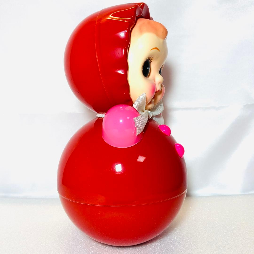 かわいい 起き上がりこぼし 昭和レトロ 赤色2体セット おきあがりこぼし