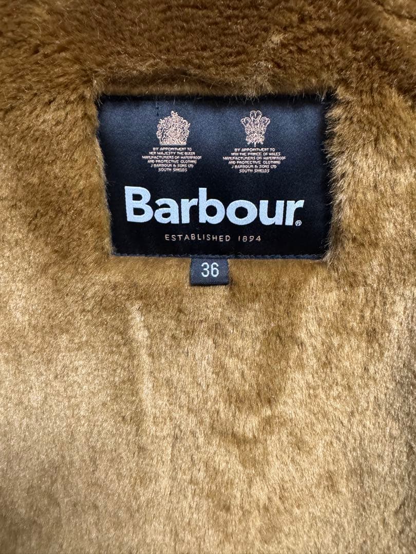 Barbour ファーライナー サイズ36 ブラウン