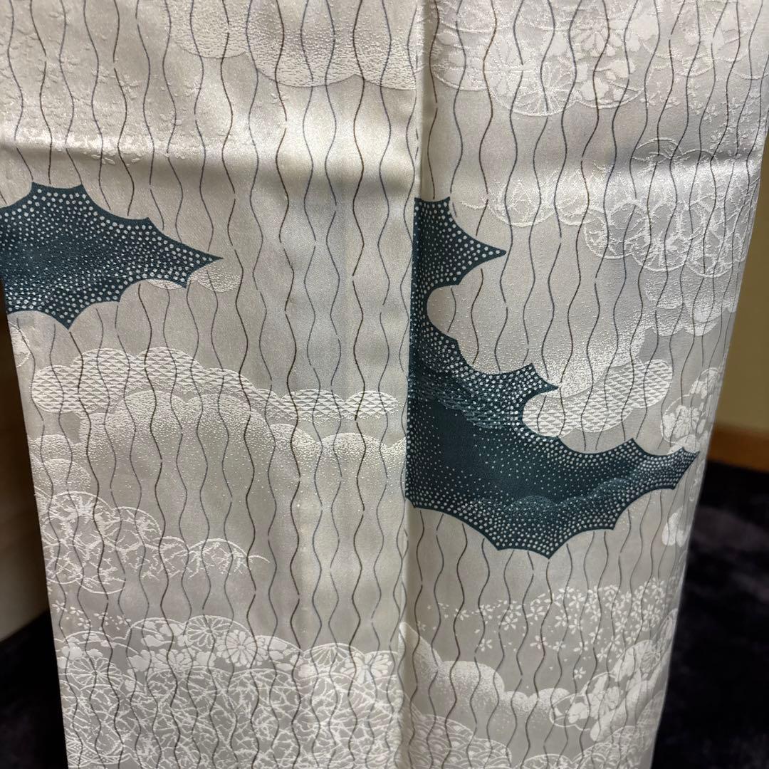 美品　化繊　単衣　江戸小紋　フルセット　４点　身丈168 裄69