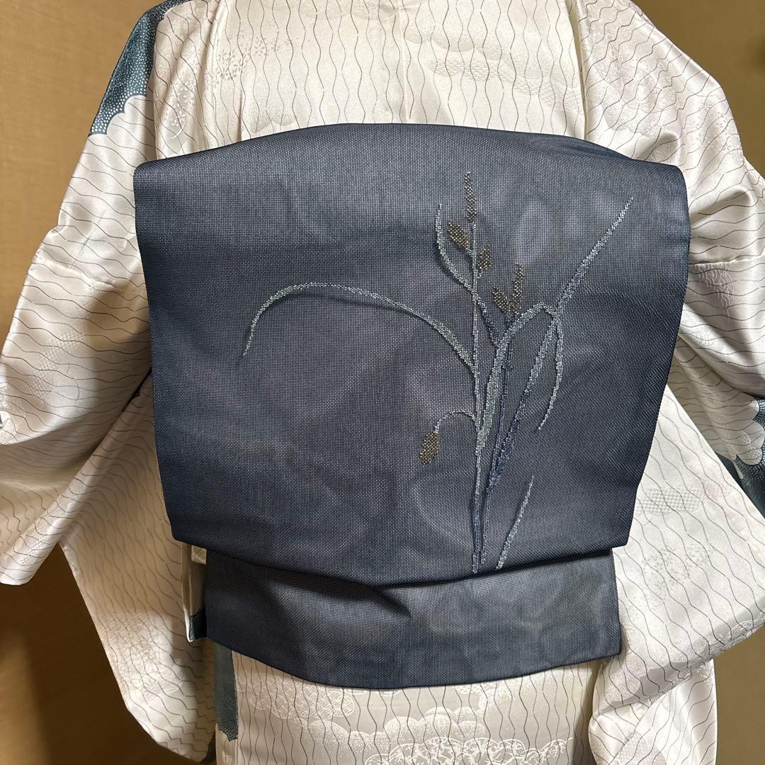 美品　化繊　単衣　江戸小紋　フルセット　４点　身丈168 裄69