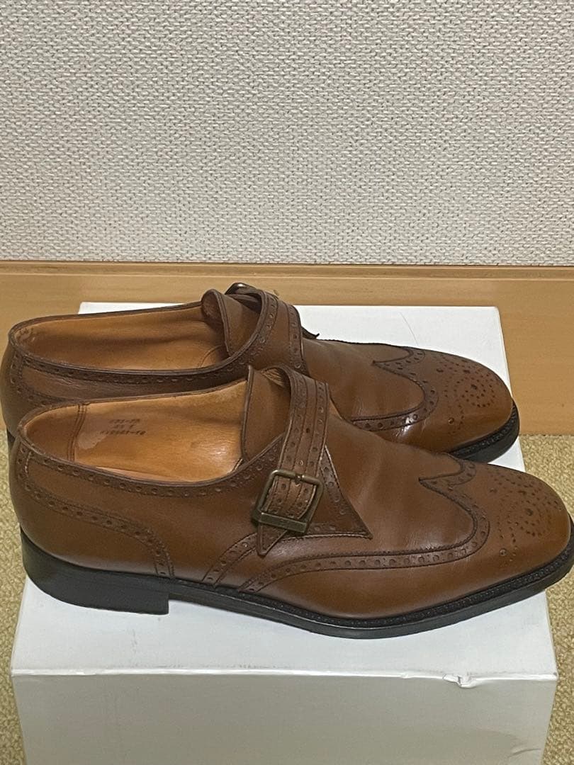 J.M.WESTON シングルモンク　ウィングチップシューズ　ブラウン