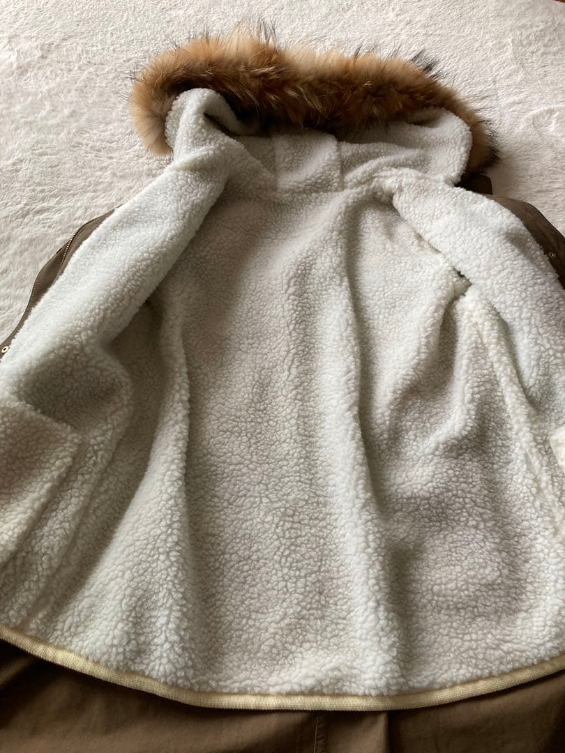 バーバリーブルーレーベルモッズコート フリース裏地 ファー付き