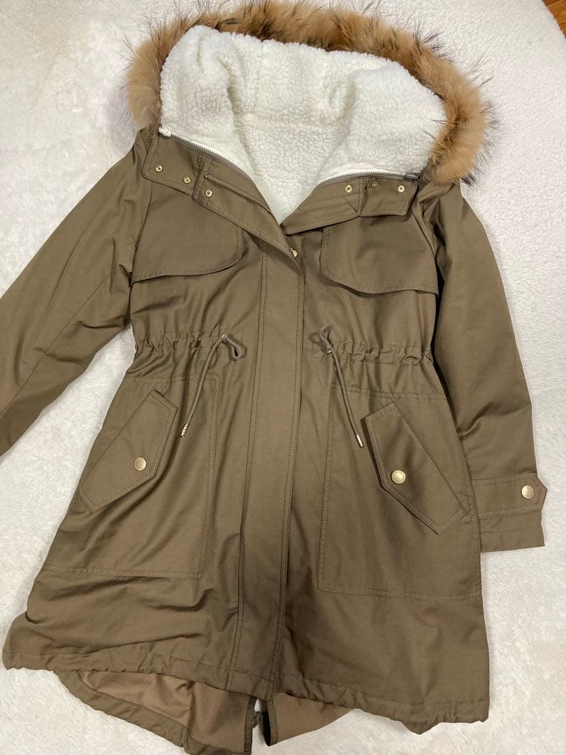 バーバリーブルーレーベルモッズコート フリース裏地 ファー付き