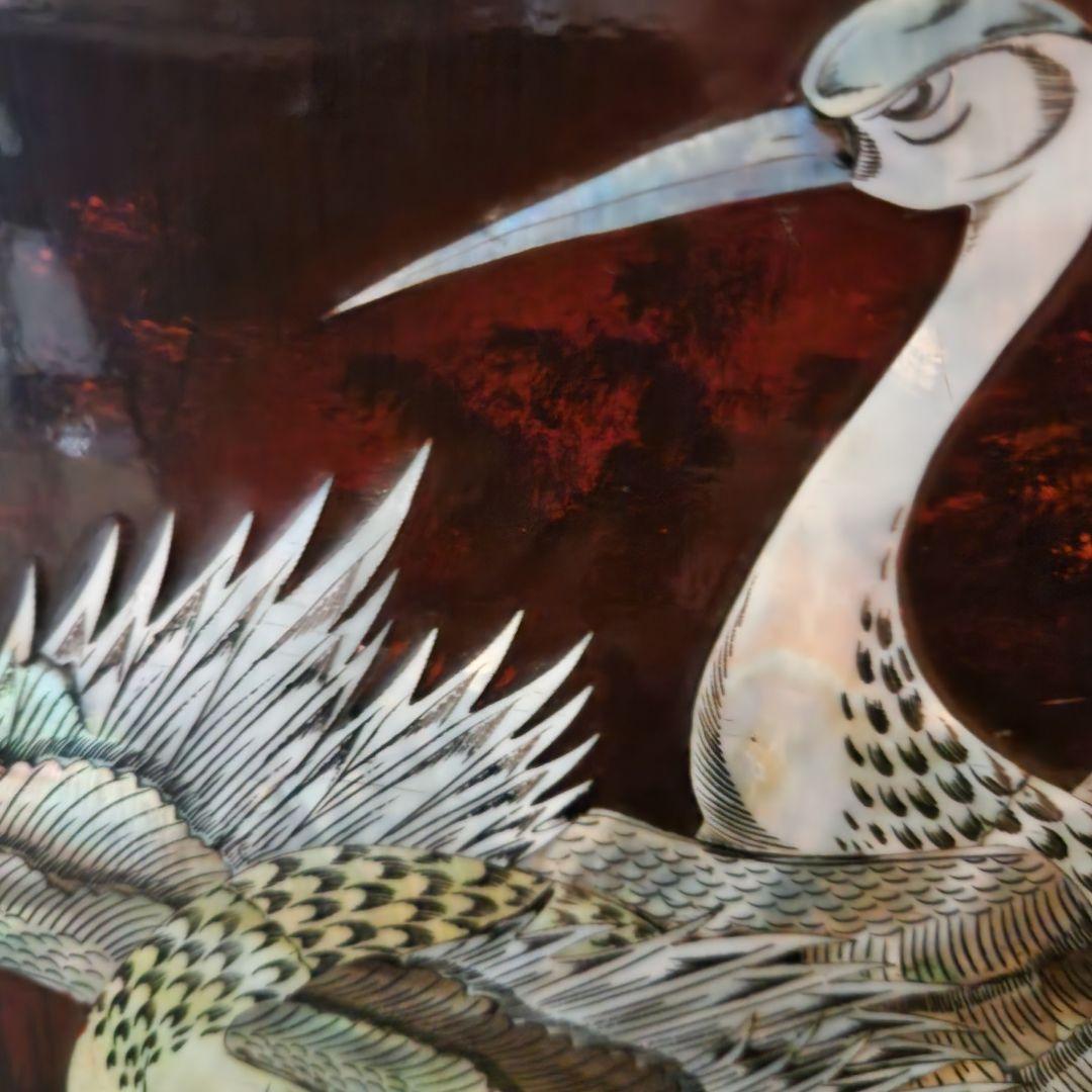 あのん　螺鈿細工 漆器 鶴と松のデザイン