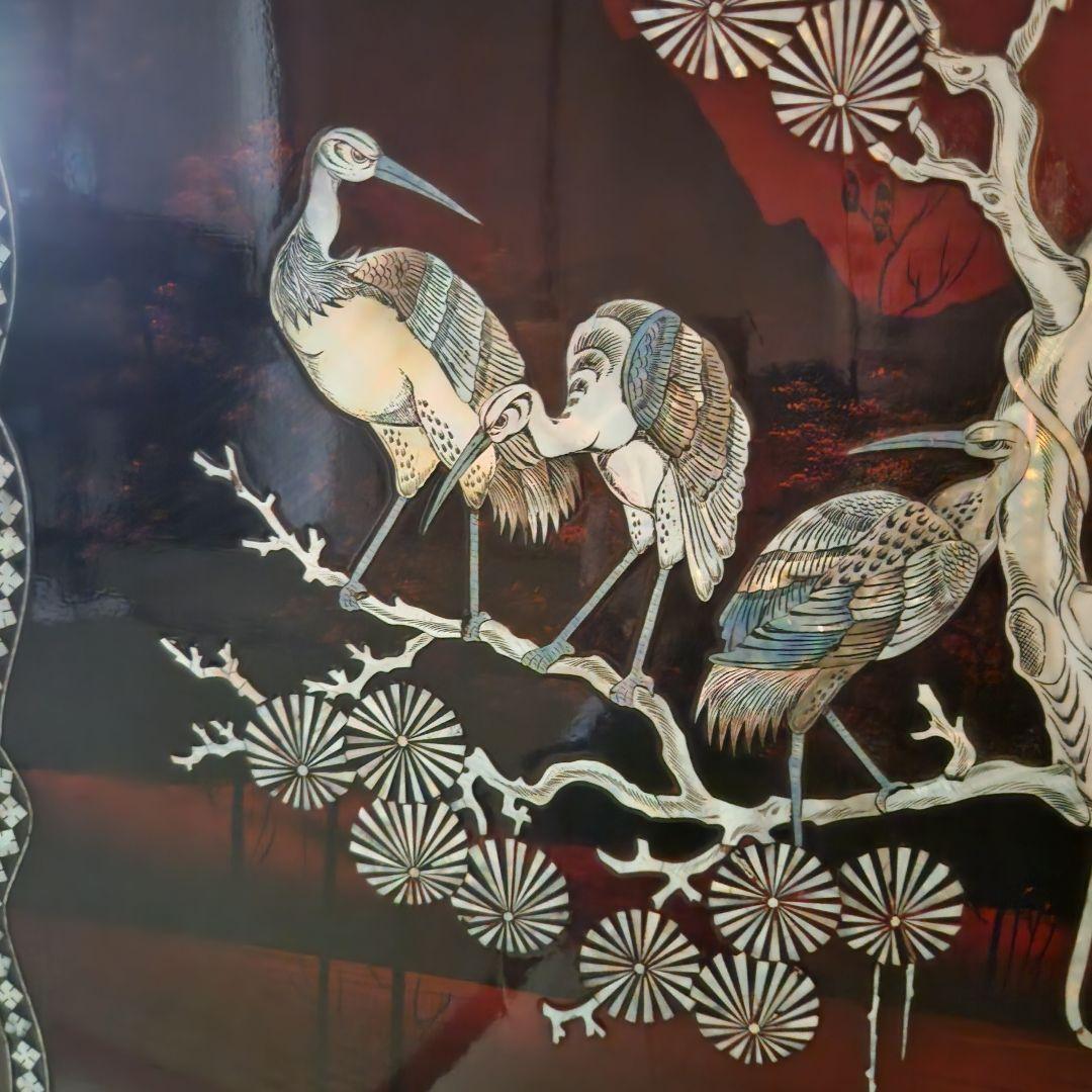 あのん　螺鈿細工 漆器 鶴と松のデザイン