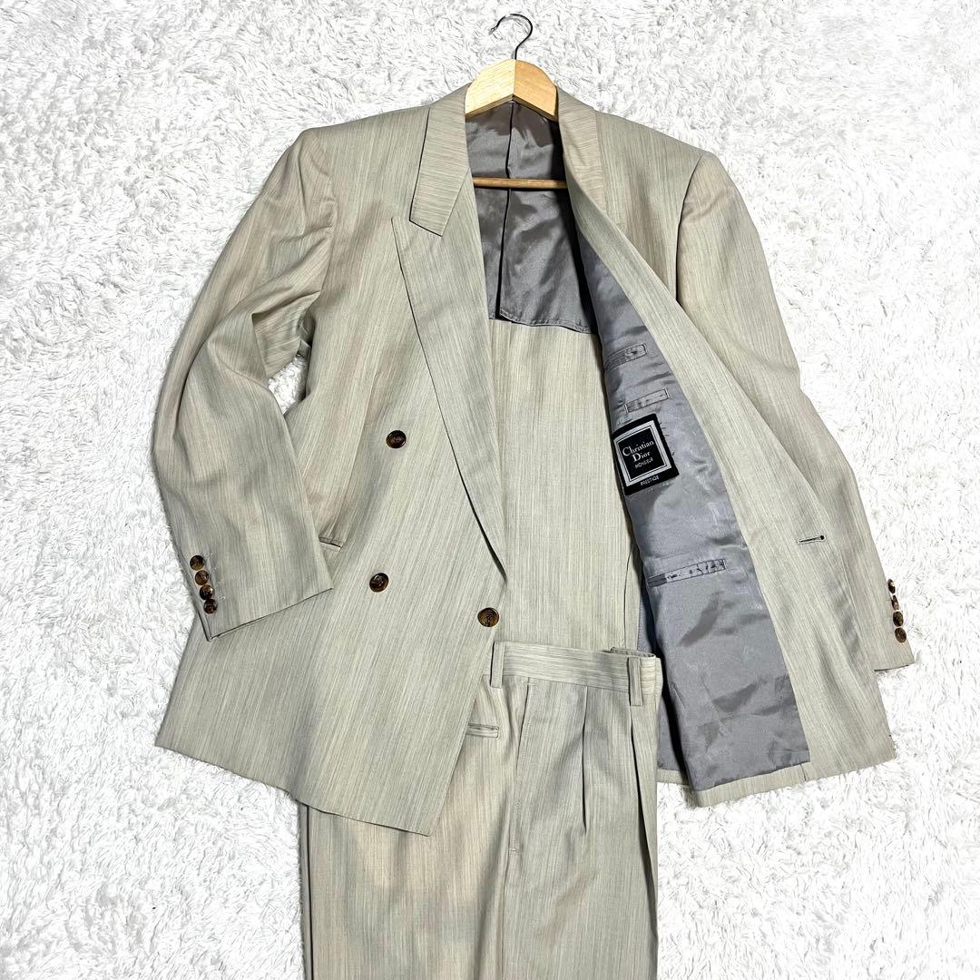 ✨極上品✨Dior ダブルブレスト スーツ カジュアル ビジネス シルク混 M位