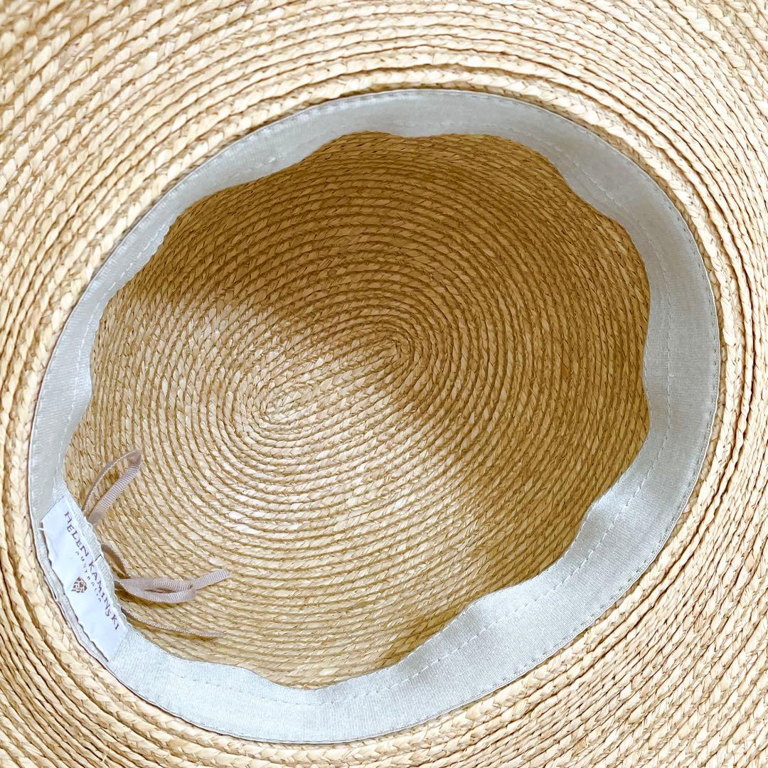 極美品　ヘレンカミンスキー ラフィア ワイドブリム 12cm