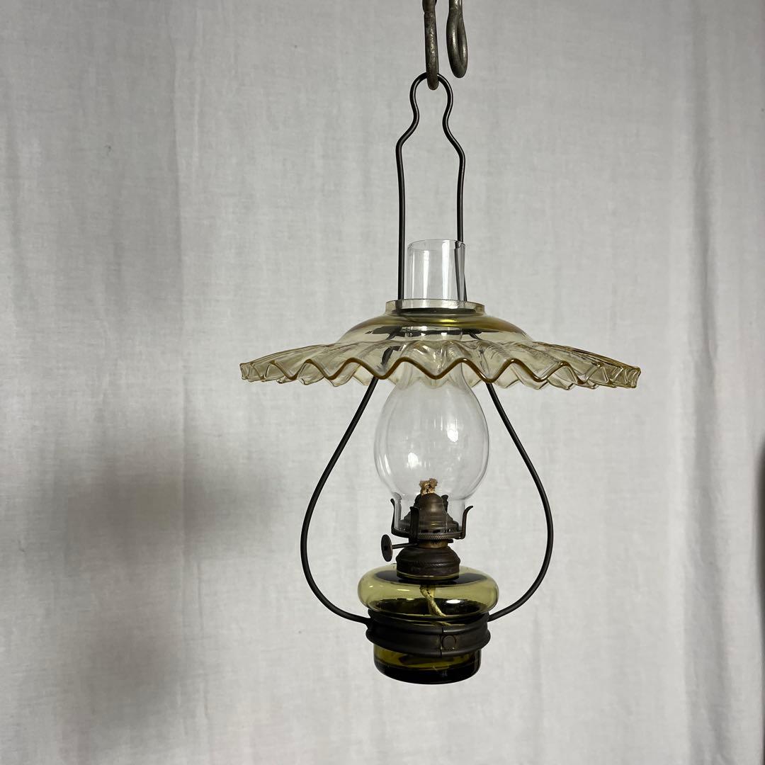 古雑貨◾️北一硝子 縁波ガラスシェード オイルランプ ランタン ライト 照明