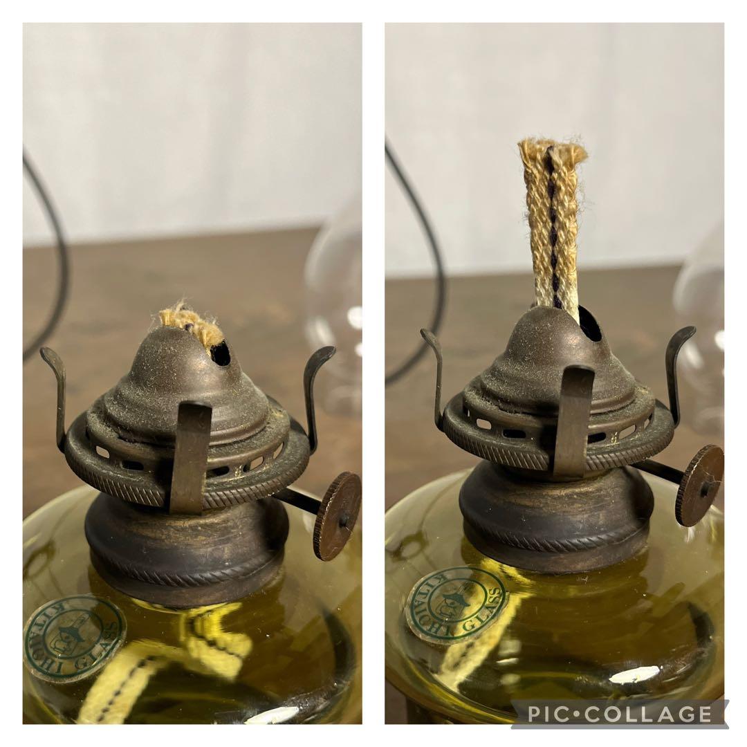 古雑貨◾️北一硝子 縁波ガラスシェード オイルランプ ランタン ライト 照明