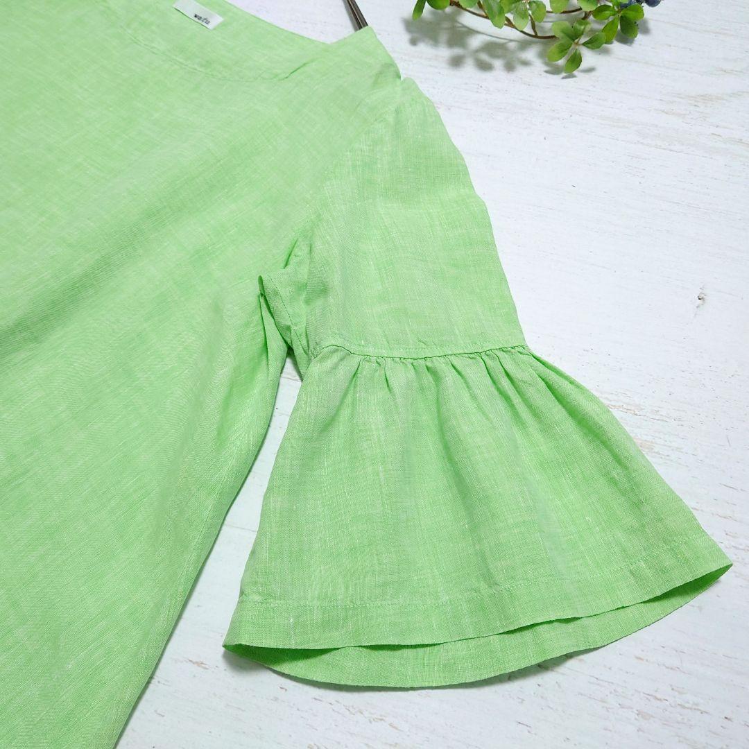 【のーねーむ☆】wafu リネン フリルスリーブ Aライン プルオーバー