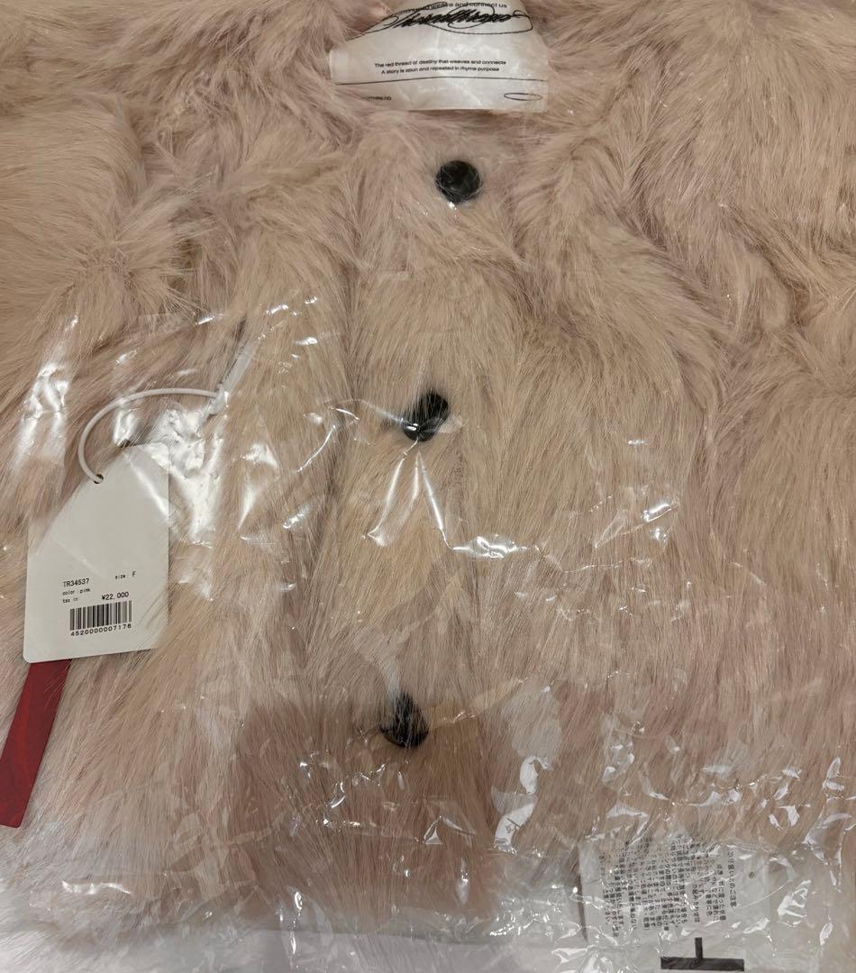theredthread S fur jacket short ピンク