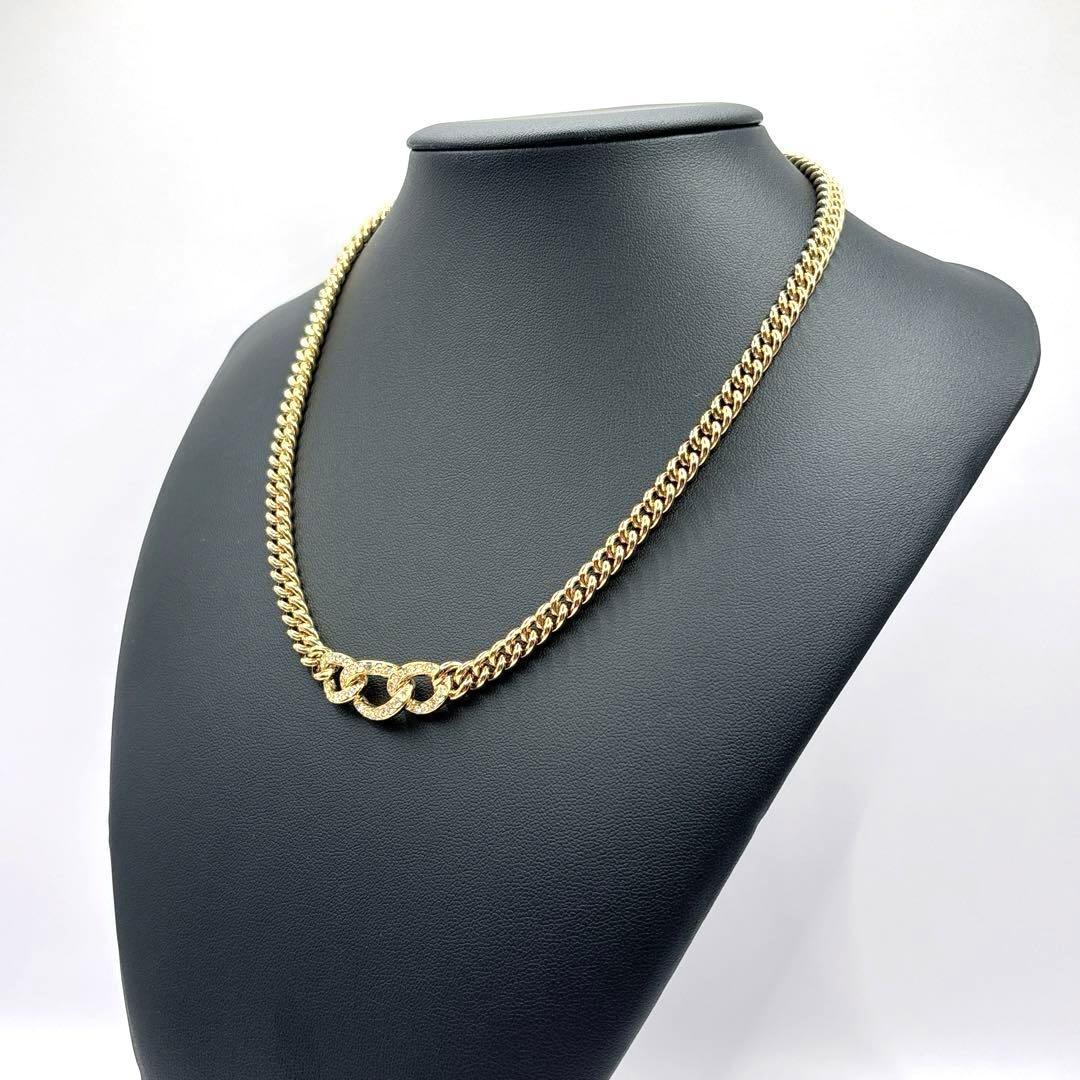 【極美品】 DIOR オールドディオール チェーン ネックレス ラインストーン