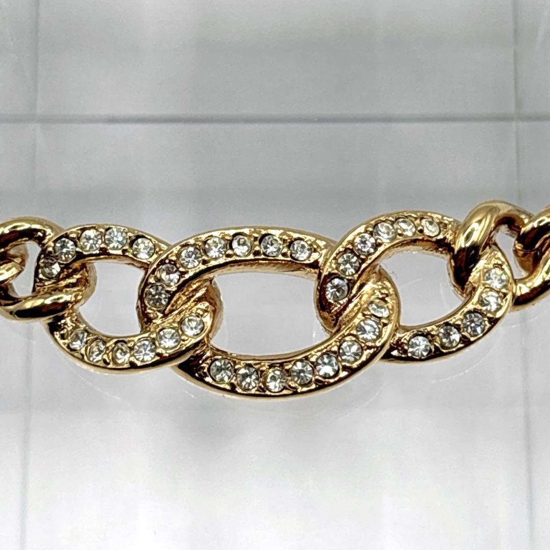 【極美品】 DIOR オールドディオール チェーン ネックレス ラインストーン