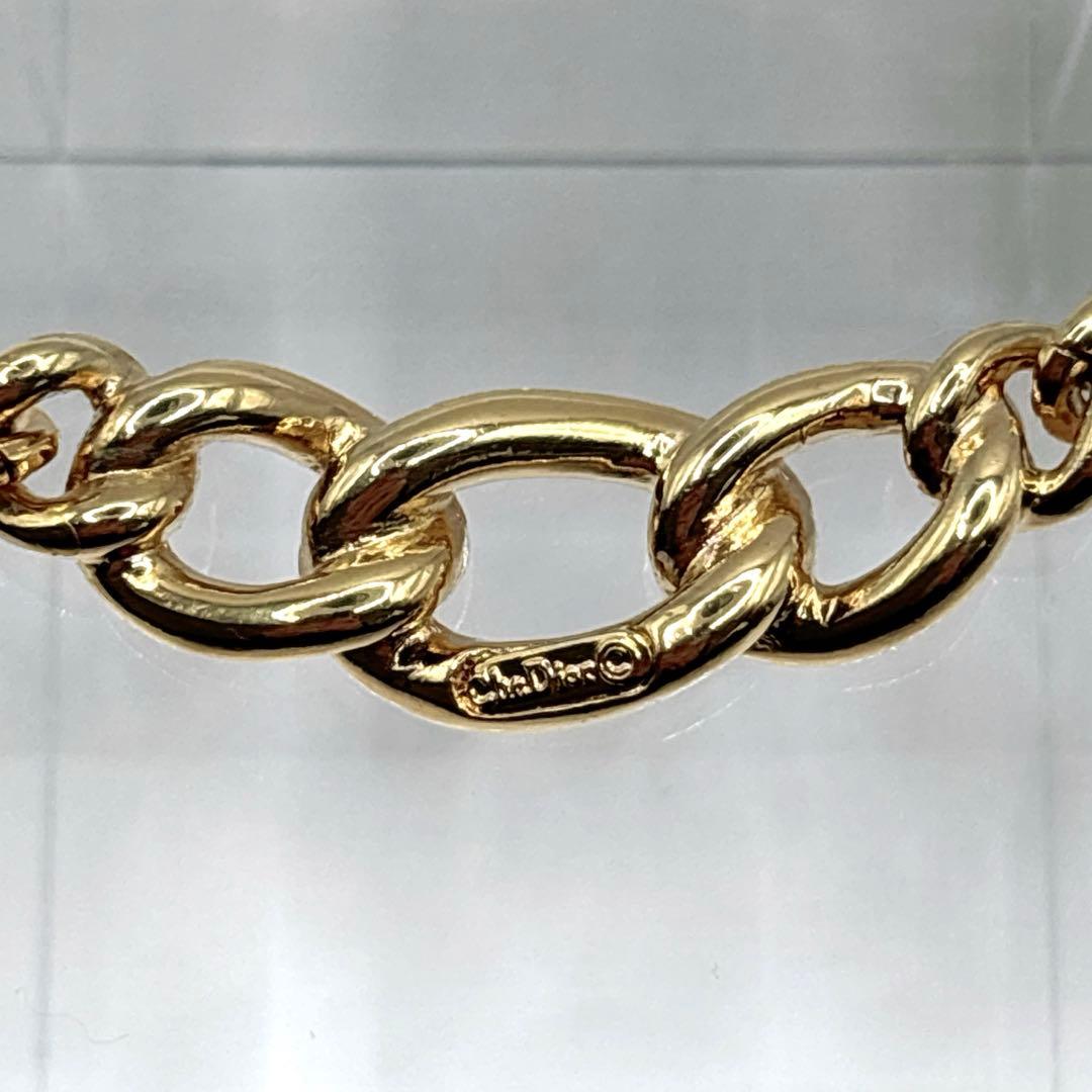 【極美品】 DIOR オールドディオール チェーン ネックレス ラインストーン