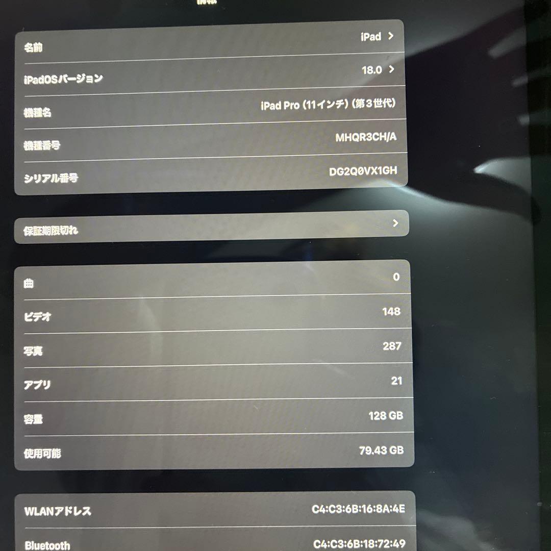 iPad Pro 11インチ 第３世代 M1 128GB ジャンク ペン セット